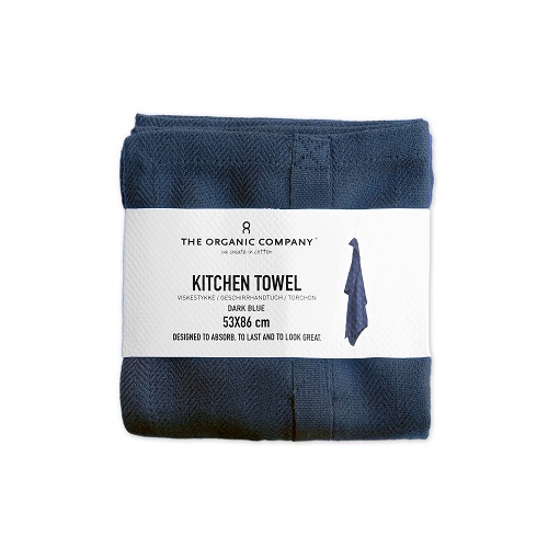 The Organic Company Kitchen Towel, Grey Blue
